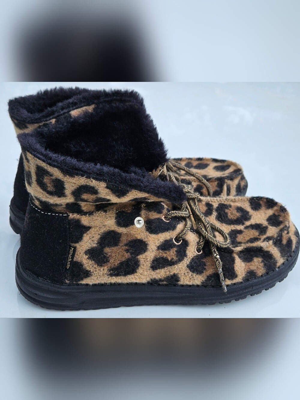 Britt Leo Leopard print hey dudes Shoes Slippers Lace Up (Rrf) - Picture 2 of 11